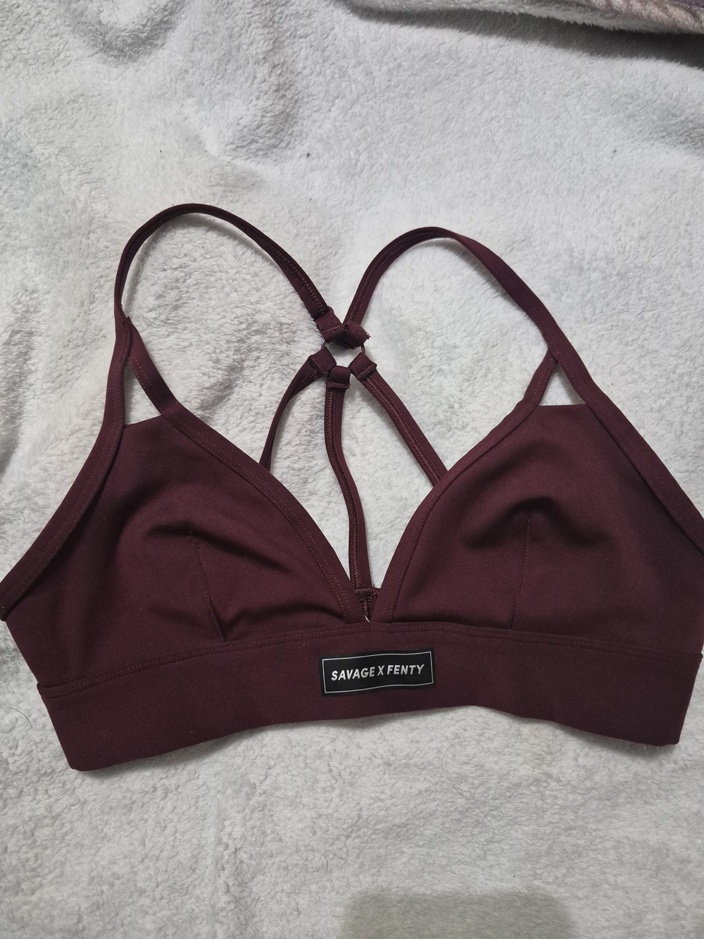 Savage X Fenty Burgundy Strappy Triangle Bralette